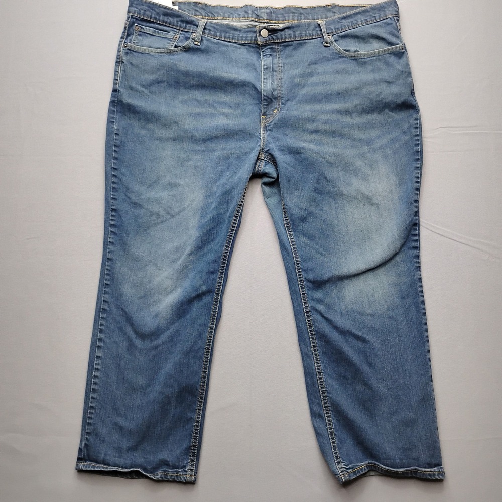Levis 541 Mens Athletic Taper Blue Stretch Denim Jeans W48 L27 Medium Wash